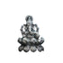 Pure Silver Antique Lotus Ganesh Left Trunk Big Sitting 71.66G By Mahita Collections