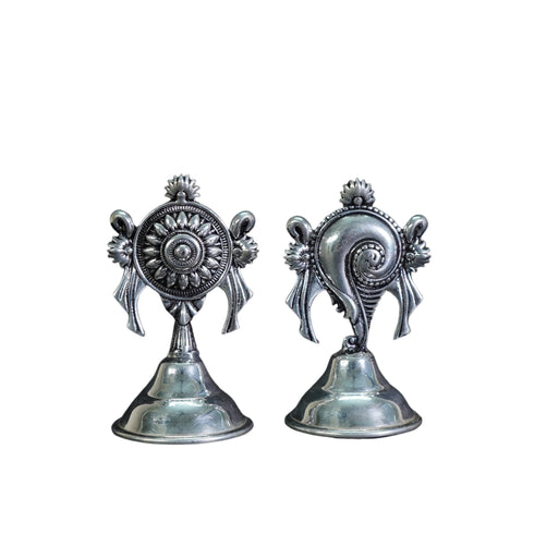 Pure Silver Antique Shanku Chakram Big 62.33G By Mahita Collections