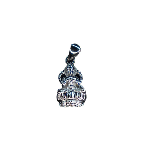 Pure Silver Lotus Laxmi Devi Locket 1.07G By Mahita Collections