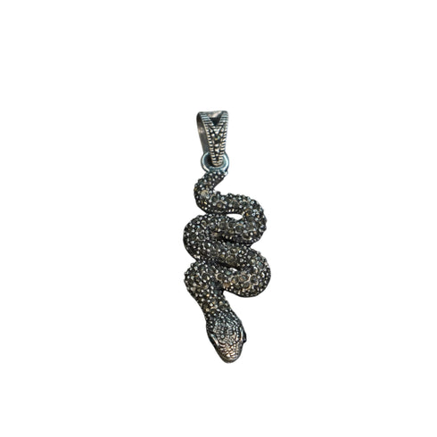 Pure Silver Antique Style Snake Pendant 5.43G By Mahita Collections