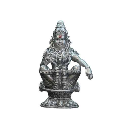 Pure Silver Antique Ayyappa Big Idol 160G By Mahita Collections