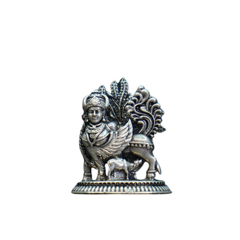 Pure Silver Antique Kamadenu With Tree 17.71G By Mahita Collections