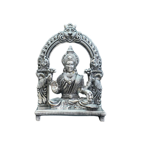 Pure Silver Antique Dhanalaxmi With Frame Sitting 54.49G By Mahita Collections