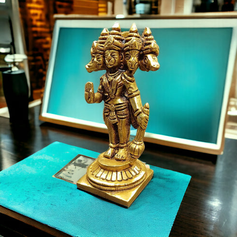 Tamas Brass Panchmukhi Hanuman Standing Statue/Idol | Free Luxury Gift box