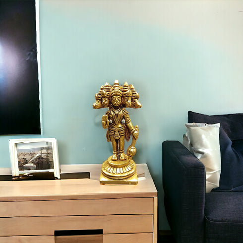 Tamas Brass Panchmukhi Hanuman Standing Statue/Idol | Free Luxury Gift box