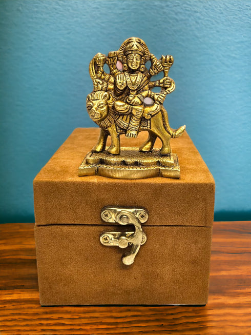 Tamas Brass Durga Mata Home Temple Puja Statue/Idol | Free Luxury Gift Box