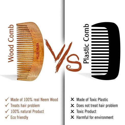 Keya Seth Aromatherapy 3-in-1 Neem Wooden Comb Small Size