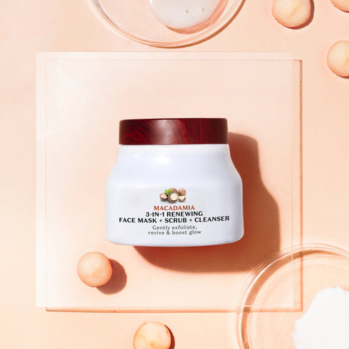 PureSense Macadamia 3 in 1 Renewing Face Mask, Scrub & Cleanser | From the makers of Parachute Advansed
