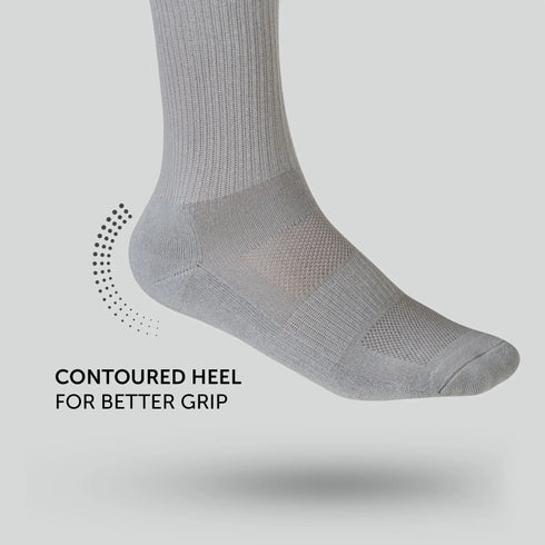 XYXX Crew-Length Socks - Cement Grey