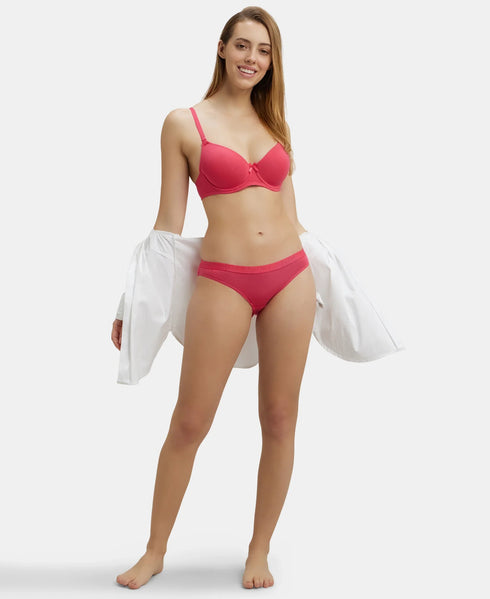 Jockey Medium Coverage Cotton Bikini With Exposed Waistband | Assorted | Pack of 3