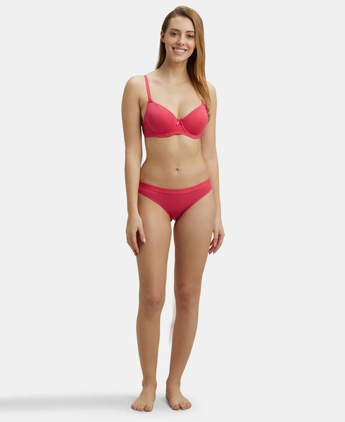 Jockey Medium Coverage Cotton Bikini With Exposed Waistband | Assorted | Pack of 3