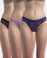 Jockey Medium Coverage Cotton Mid Waist Bikini With Exposed Waistband | Black, Classic Navy & Valerian | Pack of 3