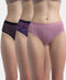 Jockey High Coverage Cotton Mid Waist Hipster With Exposed Waistband | Black, Classic Navy & Valerian | Pack of 3
