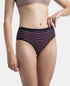 Jockey High Coverage Cotton Mid Waist Hipster With Exposed Waistband | Black, Classic Navy & Valerian | Pack of 3