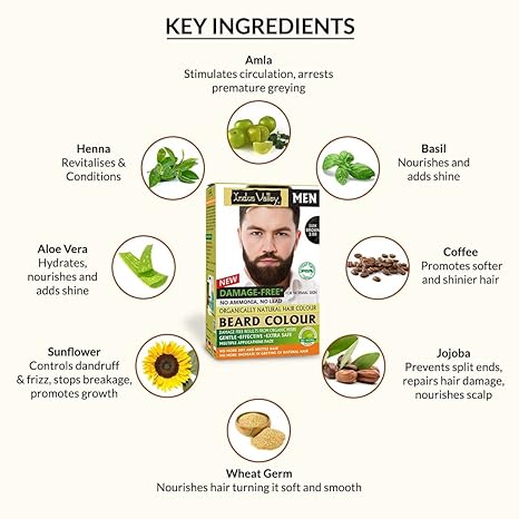 Indus Valley Hypo Allergic Beard Colour For Men