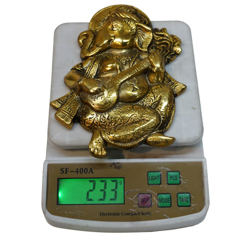 Golden Metal Ganesha Wall Hanging 233g Set 1