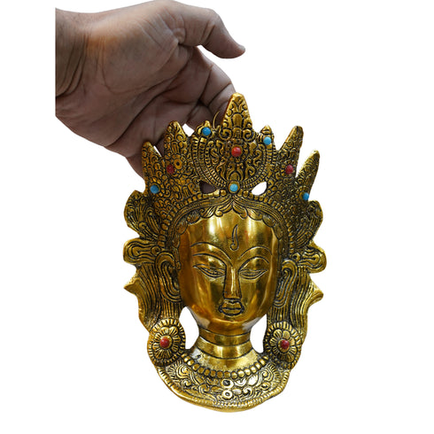 Golden Metal Tara Face Mask Wall Hanging 254g Set 1