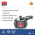 Prestige Nakshatra Cute Duo Svachh Hard Anodised Spillage Control Pressure Cooker Black 2 L
