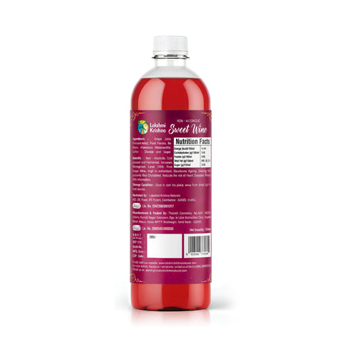 Lakshmi Krishna Naturals Pure Natural Non Alcoholic Sweet Redwine