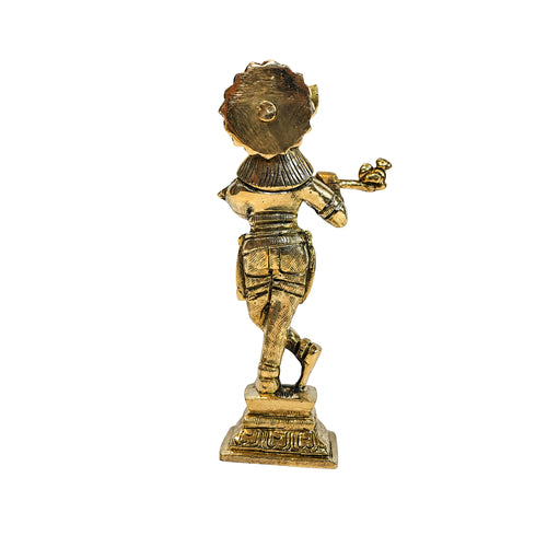 Brass Lord Krishna Playing Flute Statue 538g