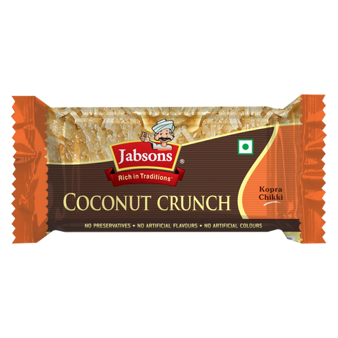 Jabsons Foods Coconut Crunch Chikki | Pack of 20