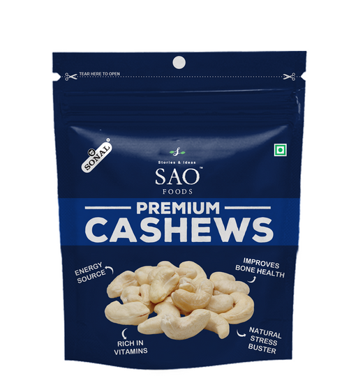 SAO Foods Unsalted Roasted Premium Cashews