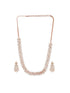 Rose Gold Plated Cubic Zircon Studded Statement Choker Necklace Jewellery Set