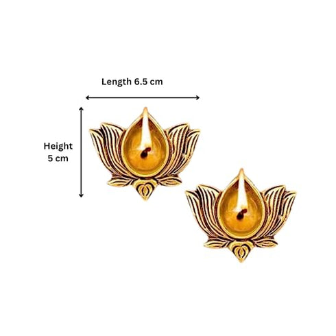 The Advitya Lotus Shaped Brass Diya for Pooja|Festive Decor Diwali Gift