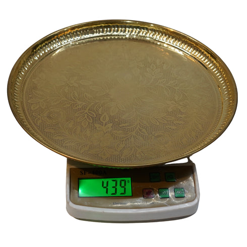 Brass Embossed Thali 438g Set 1