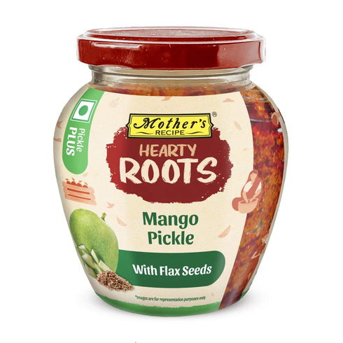 Mothers Recipe Hearty Roots Mango Pickle with Flax Seeds