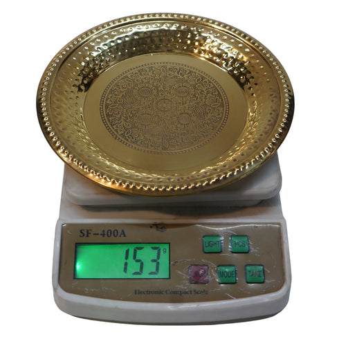 India Brass Hammered Thali 153g Set 1