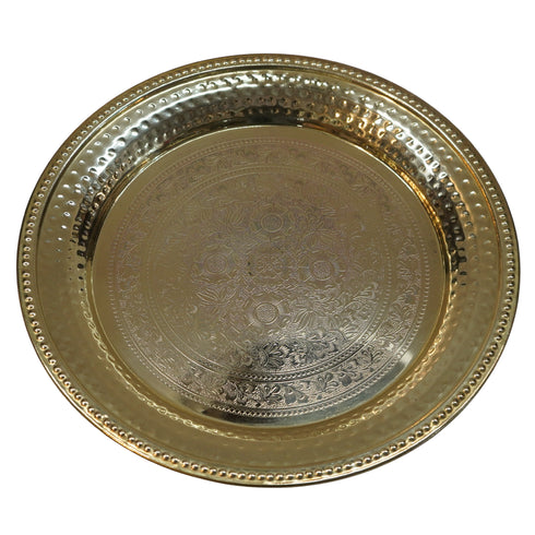 India Brass Hammered Thali 384g Set 1