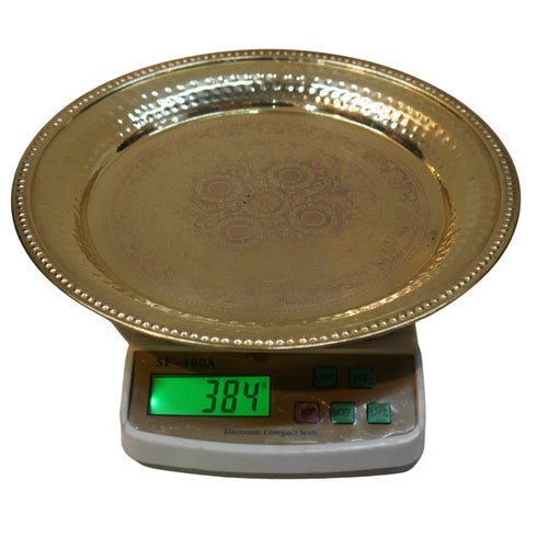 India Brass Hammered Thali 384g Set 1