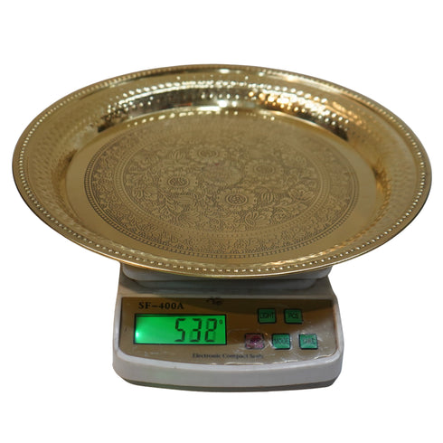 Brass Embossed Thali with Shine 532g Set 1