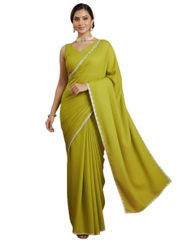 Vasthrlay Pink Border Unstitched Saree
