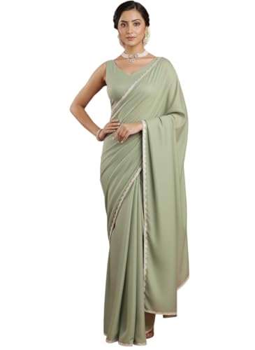 Vasthrlay Pink Border Unstitched Saree