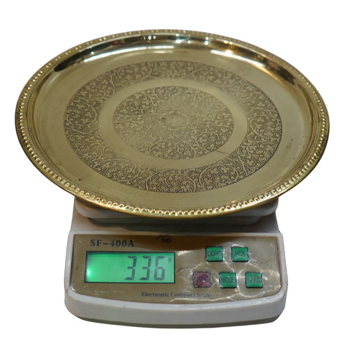 Brass Embossed Thali 336g Set 1