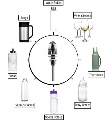 Millionminds Stainless Steel Baby Feeding Milk Bottle and Feeding Bottle with Spoon | Bottle Cleaning Brush and Fruit Feeder