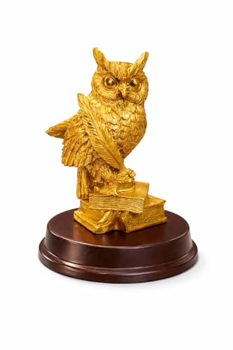 Parvatveda Owl Showpiece Statue with Books & Feather | Owl Figurine for Home Decor