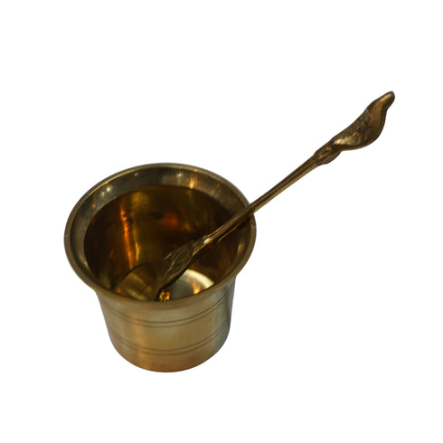 Brass Panchpatra Set with Achamani 86g Set 1