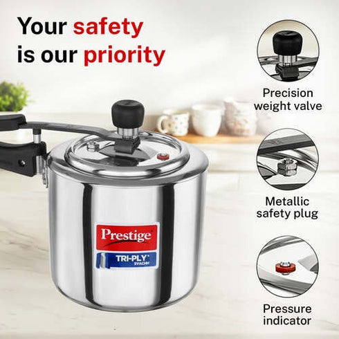 Prestige 3 Litre Triply Svachh Inner Lid Pressure Cooker 3 L