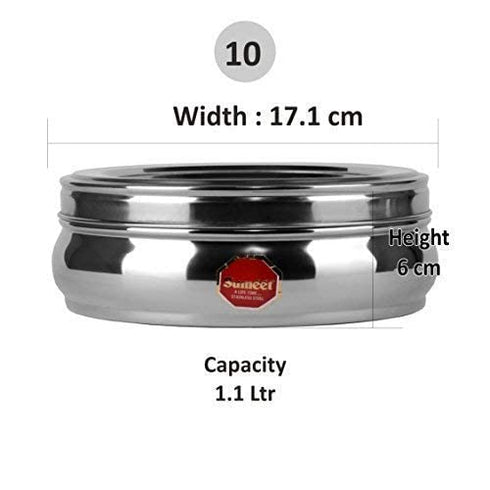 Sumeet Stainless Steel Belly Shape Masala (Spice) Box