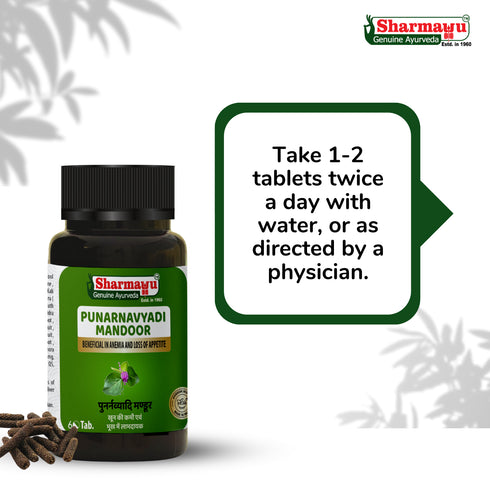 Sharmayu Ayurveda Punarnavyadi Mandoor Punarnavadi Mandoor Ayurvedic Medicine for Anemia and Appetite Improvement