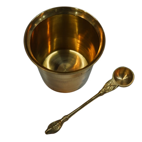 Brass Panchpatra Spoon for Pooja 144g Set 1