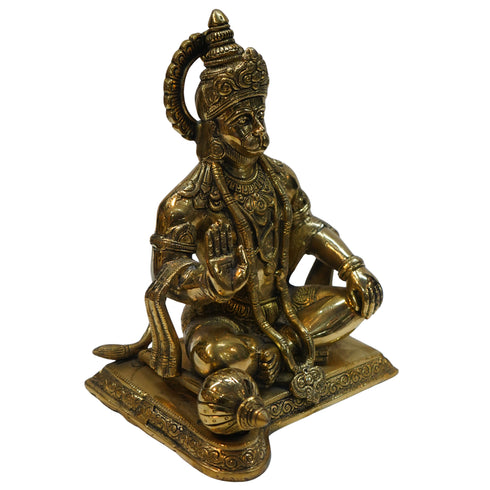 Brass Sitting Hanuman Ji Idol 4734g Set 1