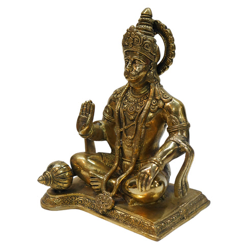 Brass Sitting Hanuman Ji Idol 4734g Set 1