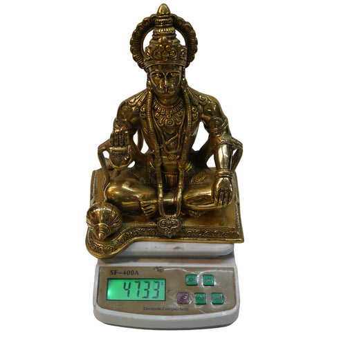 Brass Sitting Hanuman Ji Idol 4734g Set 1