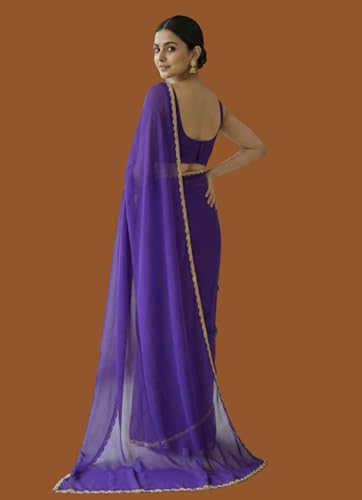 Vasthrlay Orange Decorative Unstitched Saree