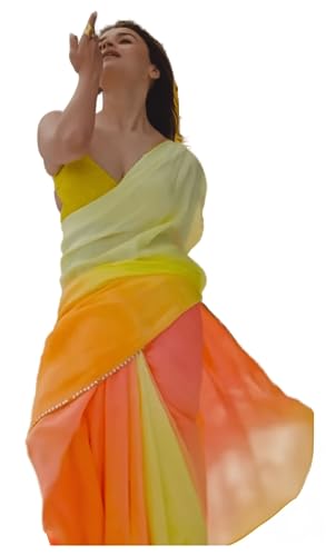 Vasthrlay Pink Georgette Unstitched Saree