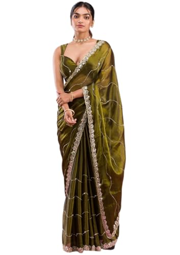 Vasthrlay Green Embroidery Saree